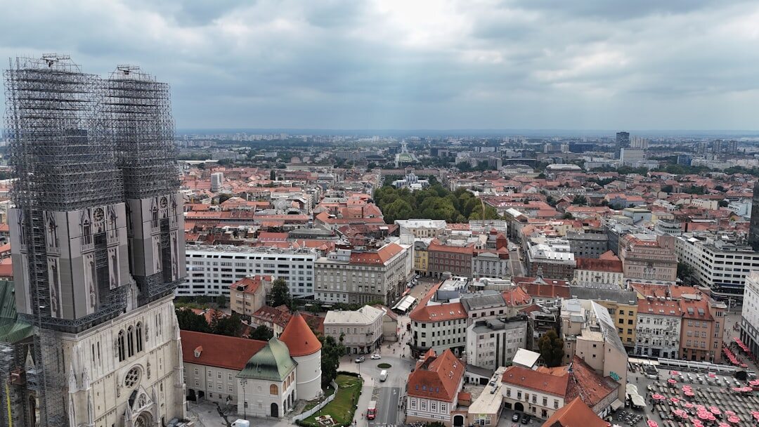 Rooftops and spires of Zagreb's upper town